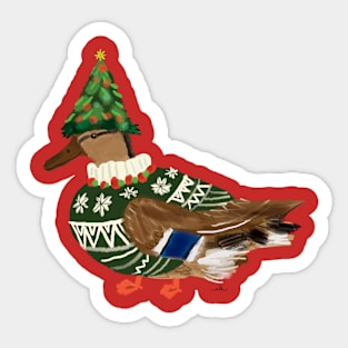 Festive Mrs. Mallard Sticker